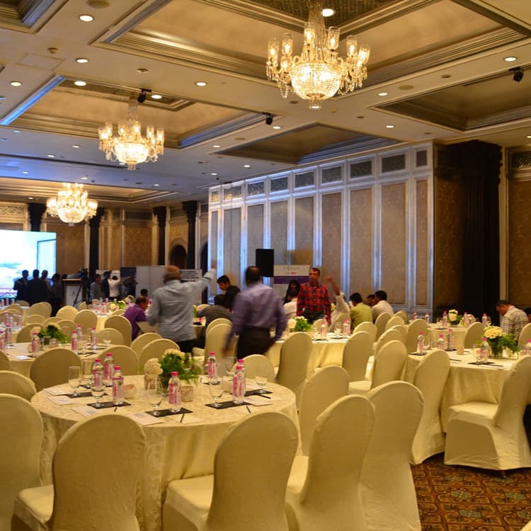 Banquet hall prepared by Globus Events